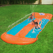 Bestway Triple Water Slip And Slide Kids Inflatable Splash Toy Outdoor 5.49M