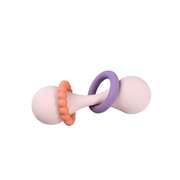 Silicone sensory maraca ratttle pink