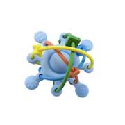 Silicone sensory space rattle teether blue