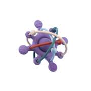 Silicone sensory space rattle teether purple