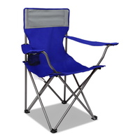 Set of 2 Portable Folding Camping Armchair - Blue