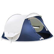Weisshorn 4 Person Pop Up Canvas Camping Tent - Navy & Grey