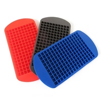 Sili Mini Ice Cube Molds Trays  Set of 3 (Red Blue Gray)