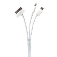 3 in 1 USB Charger Cable Adapter White