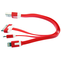 20CM Length 3 in 1 USB Sync Data Charger For iPhone & Samsung Red