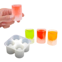 Silicone Ice Shot Glasses Mould - 4 x Frozen Shooter Pack White