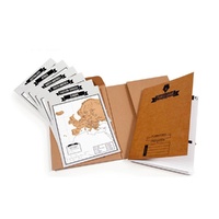 World Continent Map Travel Card Scratch Kit