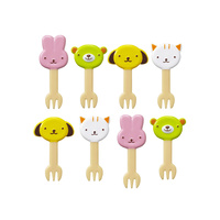 10-pieces Animals Food Picks and Forks Mixed Colours