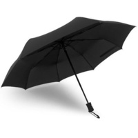Travel Umbrella - Windproof Reinforced Canopy  Auto Open/Close Black