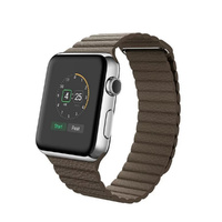 Apple Watch Band Leather Adjustable Magnetic High-fiber Bracelet Strap 42mm Brwn