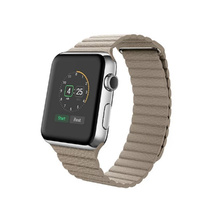 Apple Watch Band Leather Adjustable Magnetic High-fiber Bracelet Strap 42mm Kaki