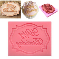 Happy Birthday Silicone Cake Decorating Chocolate Baking Mold Cute Pink