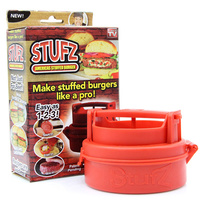 Filler and Stuffer Home Burger Press Hamburger Grill BBQ Patty Maker Red