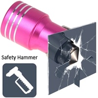 2 USB Ports 5V 2.1A Car Charger with Safety Hammer Function (Pink)