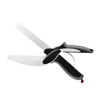 Multifunctional Stainless Kitchen Chopper Scissors with Built In Cutting Board