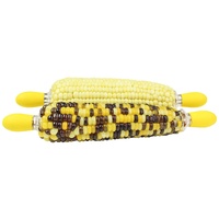 Stainless Steel Corn Holders - Interlocking Corn Forks - Set of 8 Yellow