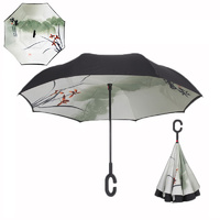 Double Layer Windproof UV Protection Reverse folding Umbrellas Asia
