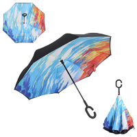 Double Layer Windproof UV Protection Reverse folding Umbrellas Rain
