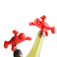 NSFW Naughty Wine Cork Screw & Wine Stopper Set Red/Silver 