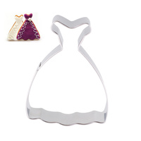 Stainless Steel Wedding Dress Princess Cookies Cake Cutter Jelly Mould Tool