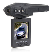Car Dash DVR With Night Vision, Microphone, Foldable TFT LCD Screen Black 