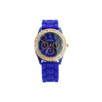 POP LuX - Silicone Quartz Gel Watch Dark Blue