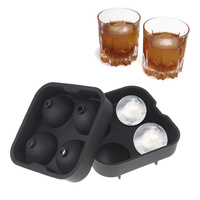 Large Silicone Ice Sphere Mould - Giant Jumbo Frozen Ball Maker Black