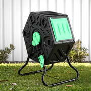 Compost Bin 65L Composter Tumbler Rotating Outdoor With Sliding Door