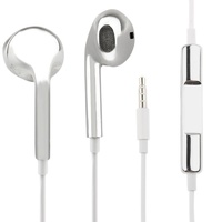 Metallic Plated Stereo Earpods with Volume Control & Mic Silver