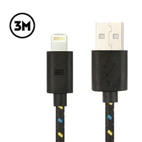 3m Nylon Strength iPhone Charger Cable iPhone 6 & 6 Plus iPhone 5 5S 5C (3m) Blk