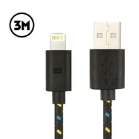 3m Nylon Strength iPhone Charger Cable iPhone 6 & 6 Plus iPhone 5 5S 5C (3m) Blk