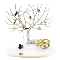 Bracelet Necklace Holder Deer Antler Tree Design WHITE