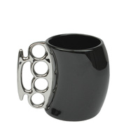 Novelty Knuckle-Duster Coffee Mug White Ceramic