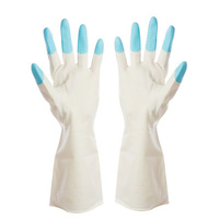 Blue Kitchen Chores Clean Waterproof Rubber Gloves