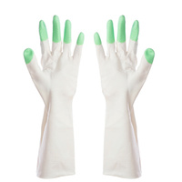Green Kitchen Chores Clean Waterproof Rubber Gloves