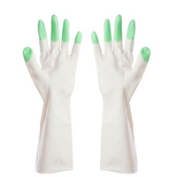 Green Kitchen Chores Clean Waterproof Rubber Gloves