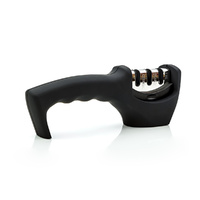 Knife Sharpener 3-in-1 Sharpening System for All-Sized Household Knives Blk/ Sil