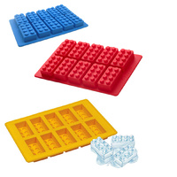 Silicone Baking Mould Building Block Shaped - Lego Ice Cube Tray (Pack of 3)