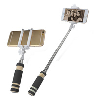 Universal Uber-Mini Wired Extendable Smartphone Selfie Stick (Length 110cm) Blk