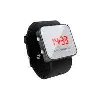 SOFTech - LED Mirror Silicone Watch Black