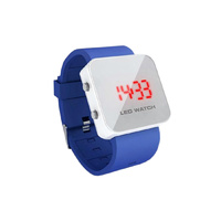 SOFTech - LED Mirror Silicone Watch Blue