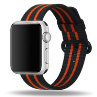 Apple Watch Strap Replacement Handmade 38mm Black Red Woven Nylon Band