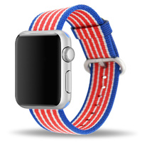 Apple Watch Strap Replacement Handmade 42mm Blue Red Woven Nylon Band