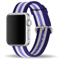 Apple Watch Strap Replacement Handmade 38mm Purple Stripe Woven Nylon Band