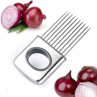 Onion Holder Cutter Slicer Gadget Stainless Steel Fork  ABS / Stainless Steel