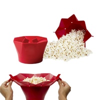 Microwave Silicone Popcorn Maker Popcorn Poppers Red 100% BPA Free Silicone