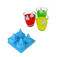 Shark-Fin Ice-Cube Tray Set Blue 100% BPA Free Silicone