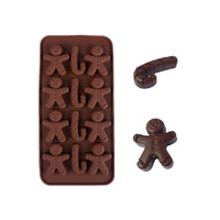 Silicone Christmas Ice Cube Tray Cake Mold Cookie Jelly Mould Baking Tool Brown 