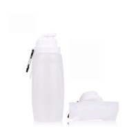 HydraFlex - White Collapsible BPA Free Silicone Flexible Sports Drink Bottle