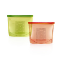 2 Pack  Reusable Silicone Airtight Seal Kitchen Cooking Bag (20.5*18*1cm)